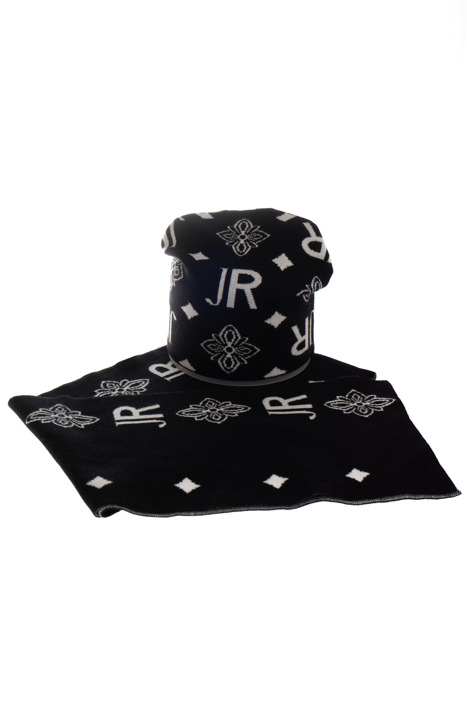 Шапка-Шарф мал.АРТ.RBA24004HS,чер-бел,вис-пэ-нейл