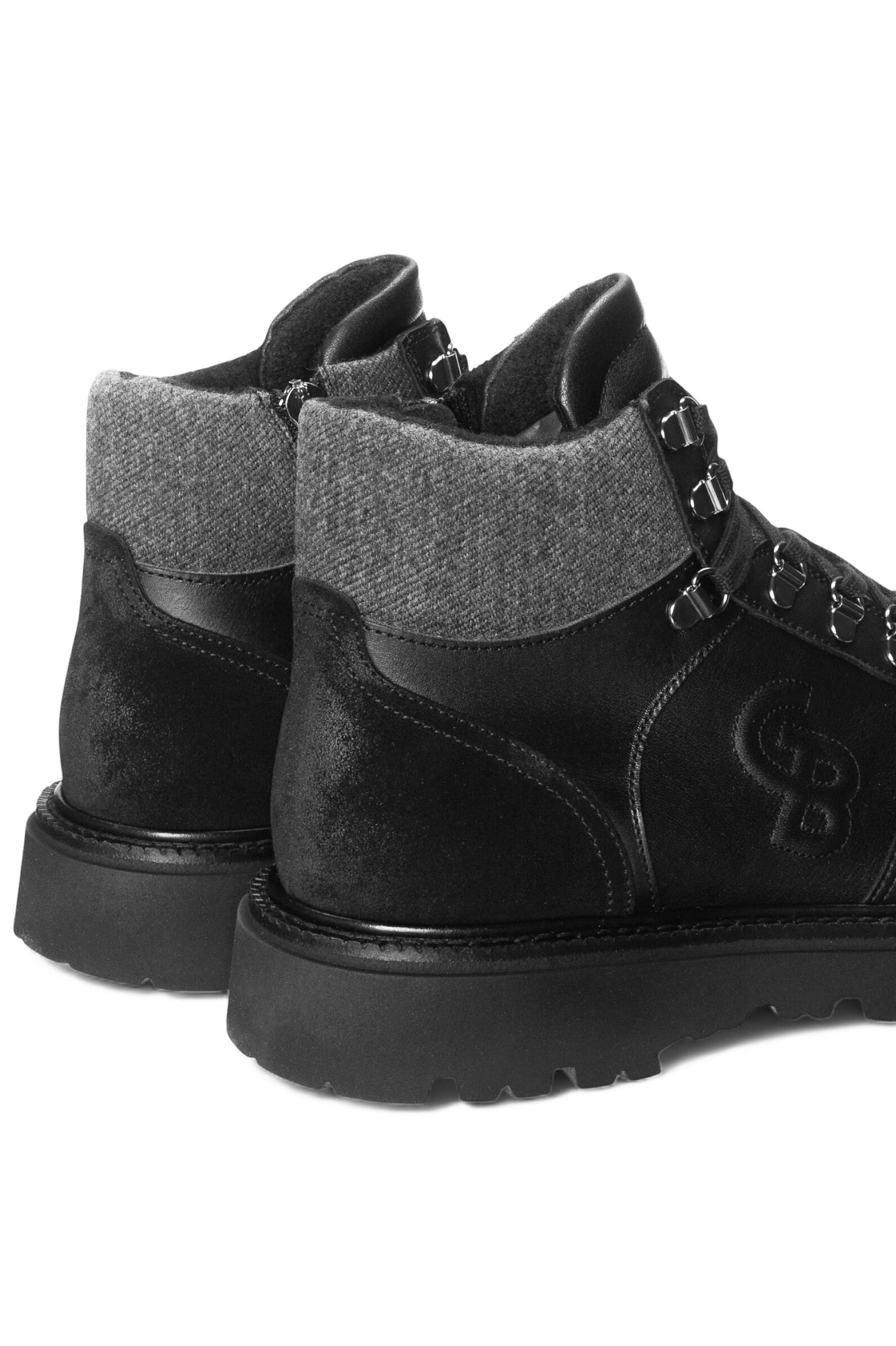 Ботинки муж. АРТ.95304-A,чер-сер,н.к-з-тек/шер