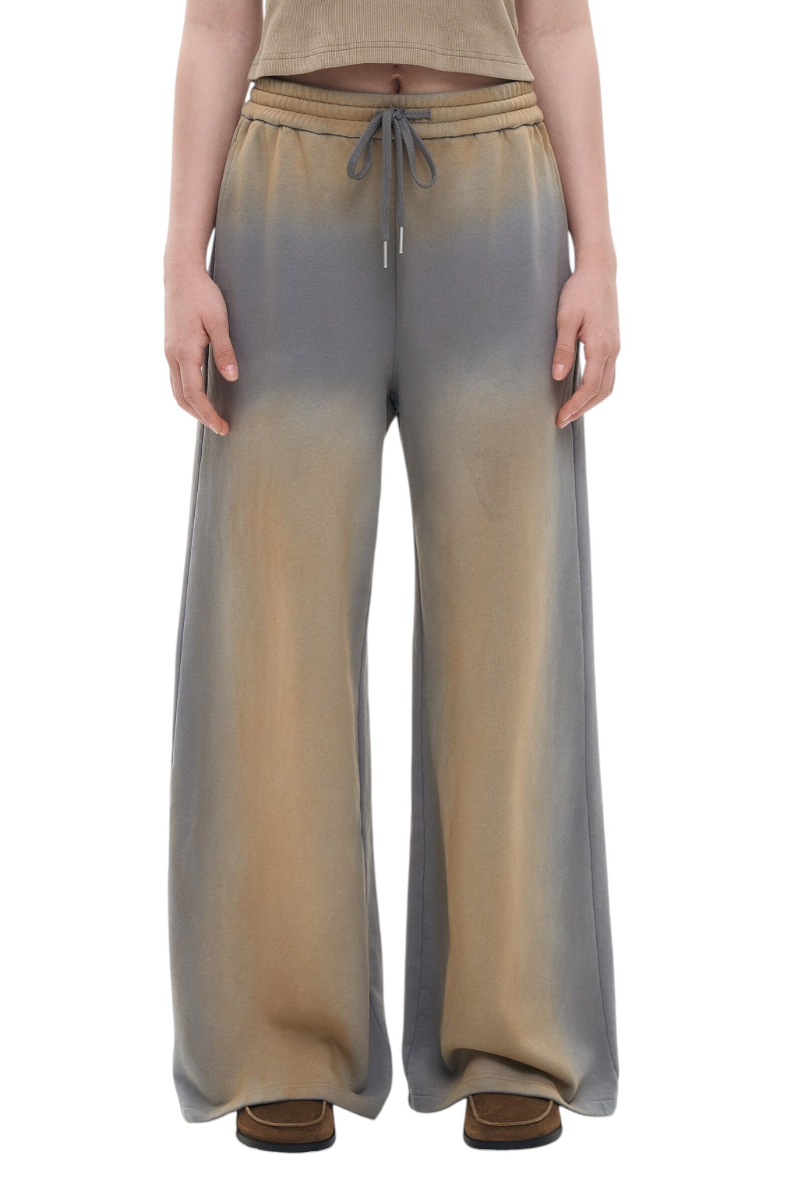 Брюки дев. АРТ.AA237314,сер-беж,хл