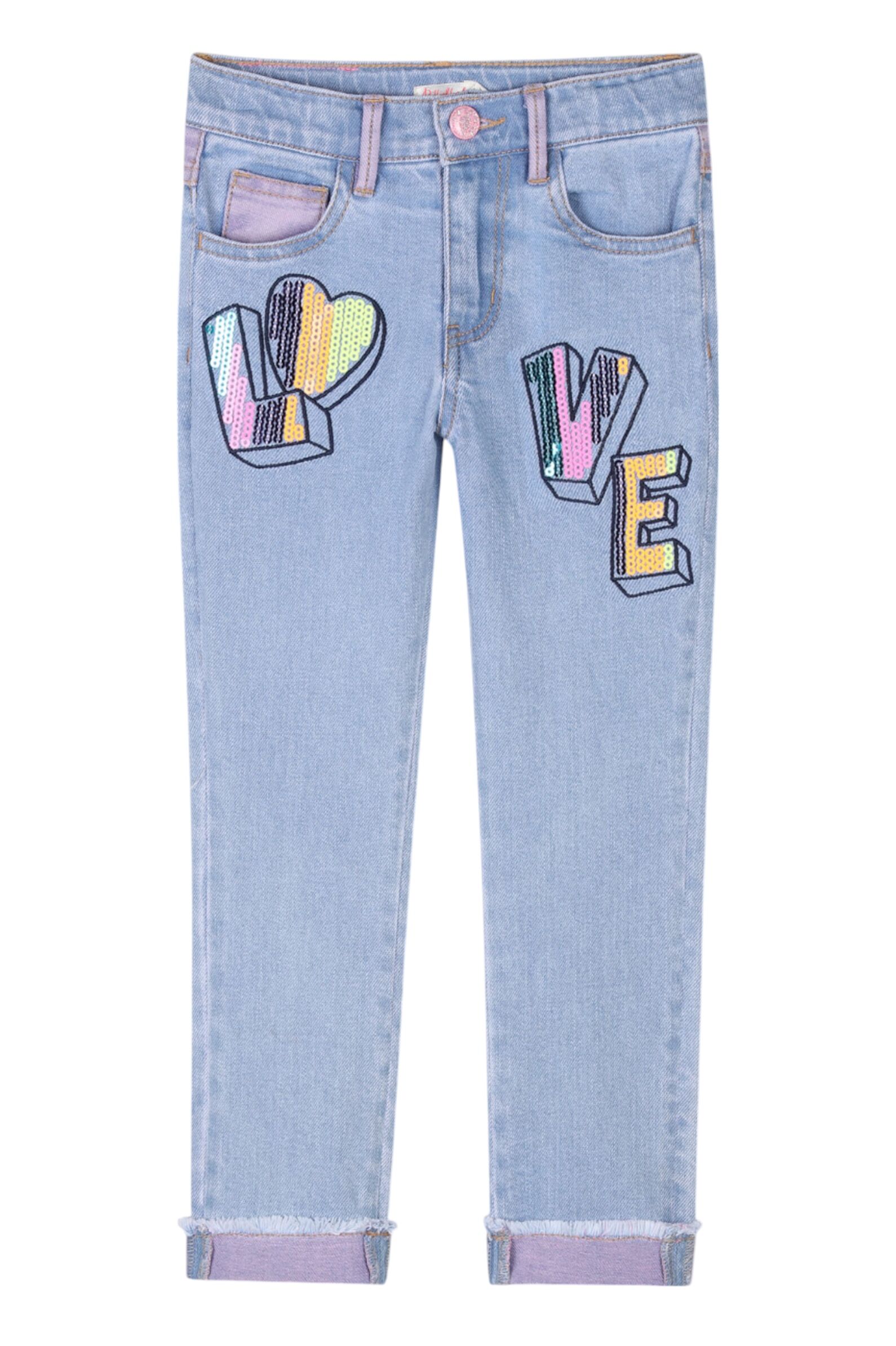 Джинсы дев. АРТ.U20850/Z13,гол-роз,хл-эл