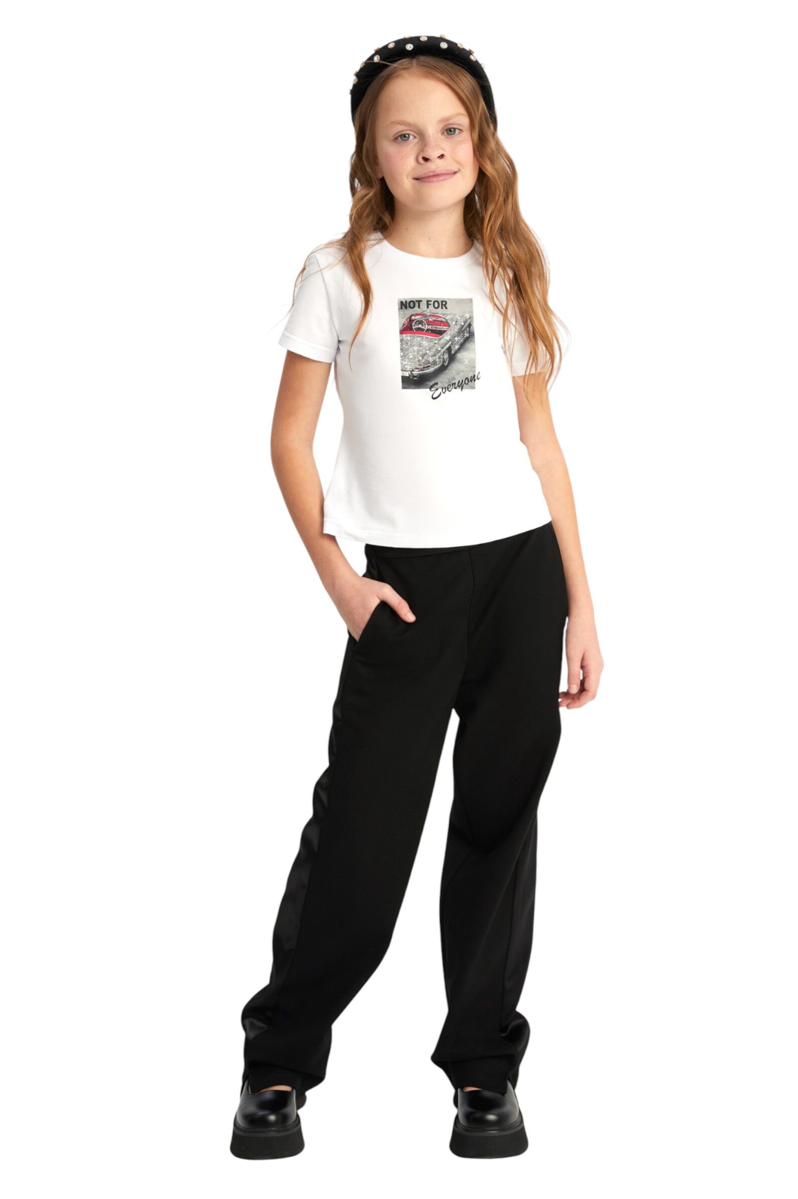 Футболка дев. АРТ.252234,бел,хл-эл