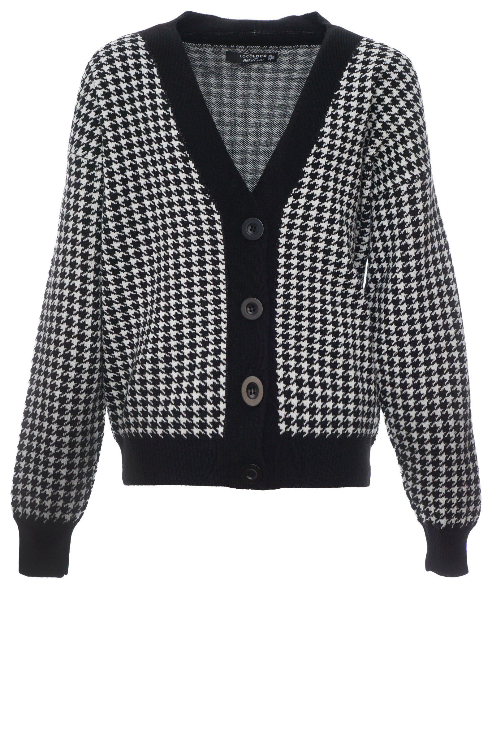 Кардиган дев. АРТ.8026,чер-бел,хл-акр