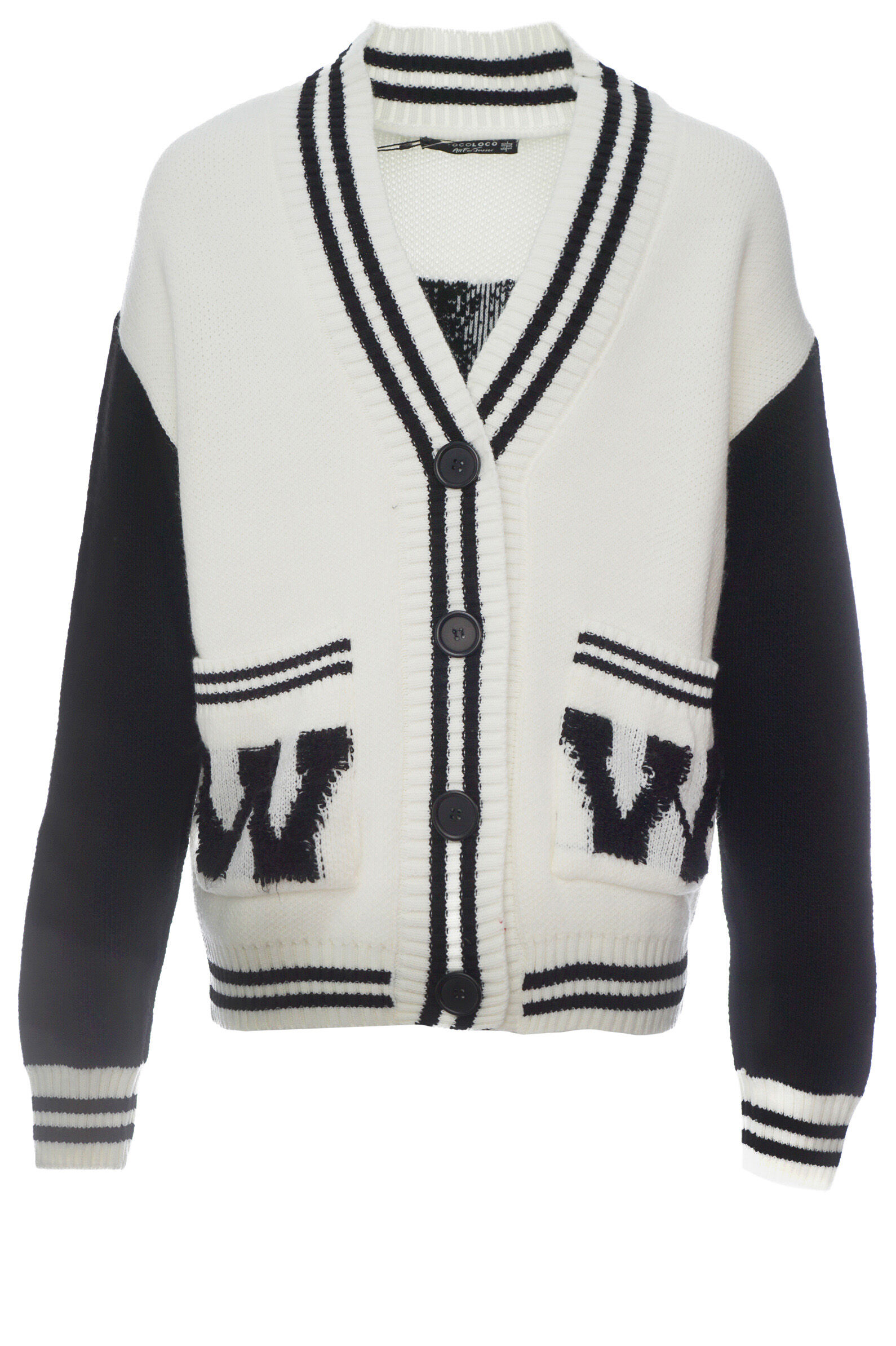 Кардиган дев. АРТ.8097,бел-чер,хл-акр