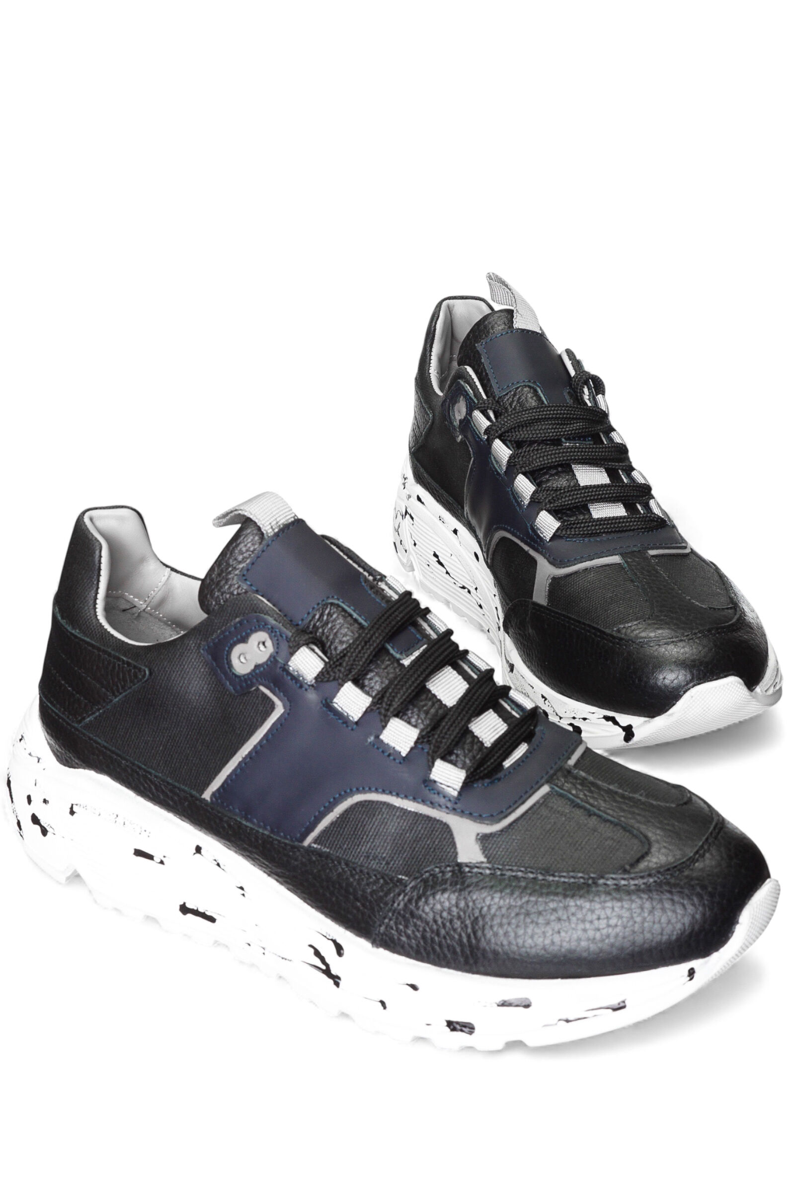 Кроссовки муж. АРТ.16450A321,чер-син,н.к-тек/н.к