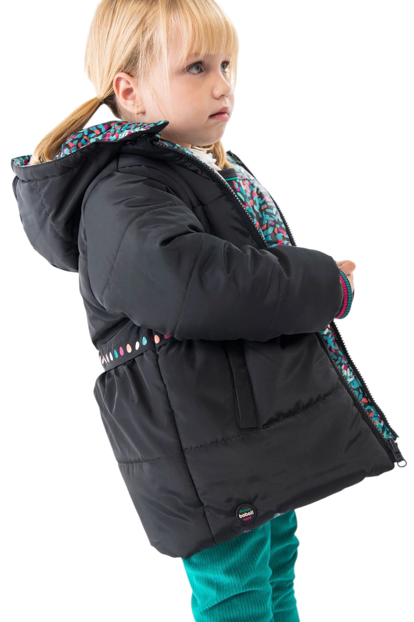 Куртка дев. АРТ.229182,чер-мул,пэ/пэ