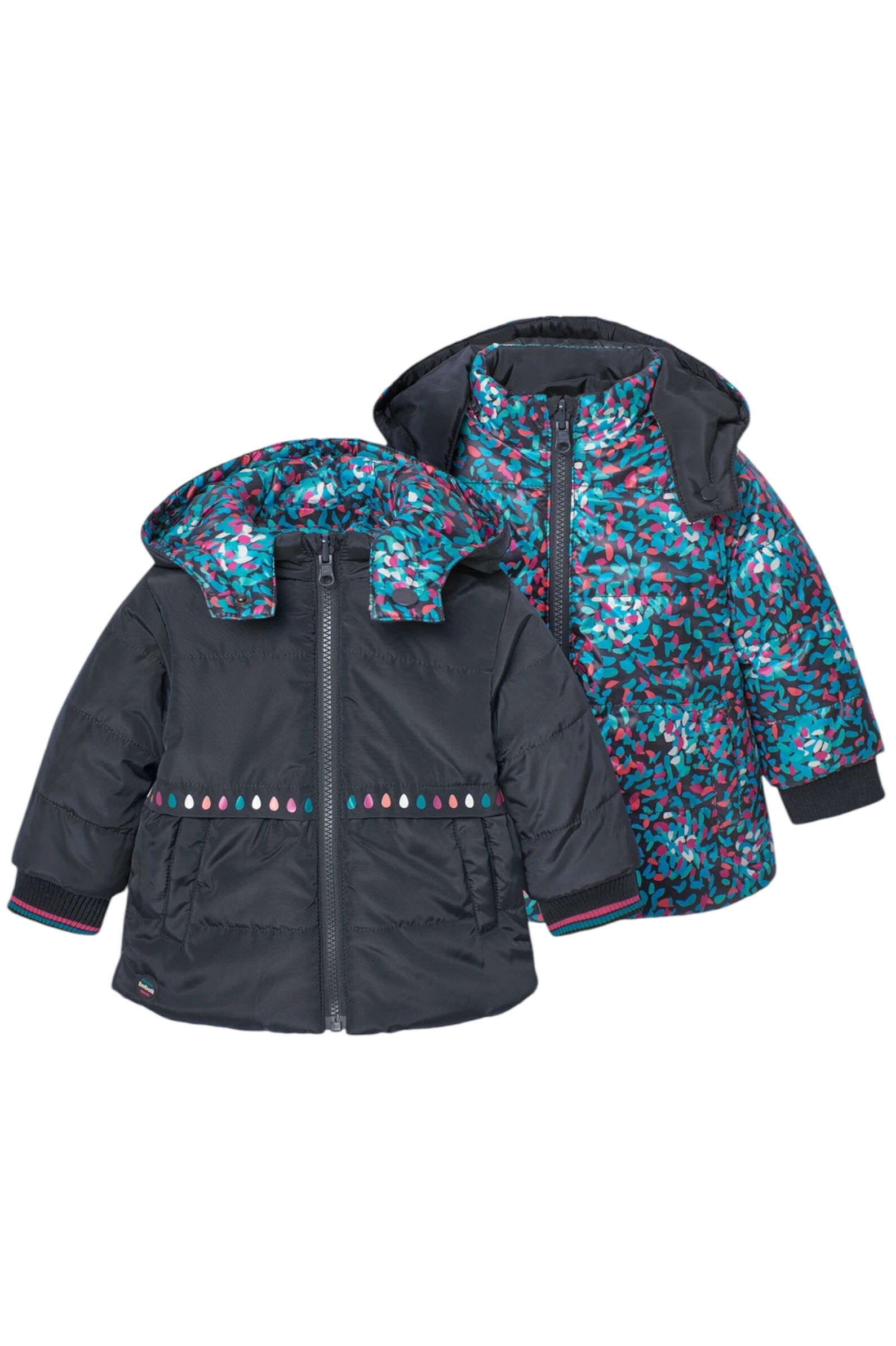 Куртка дев. АРТ.229182,чер-мул,пэ/пэ