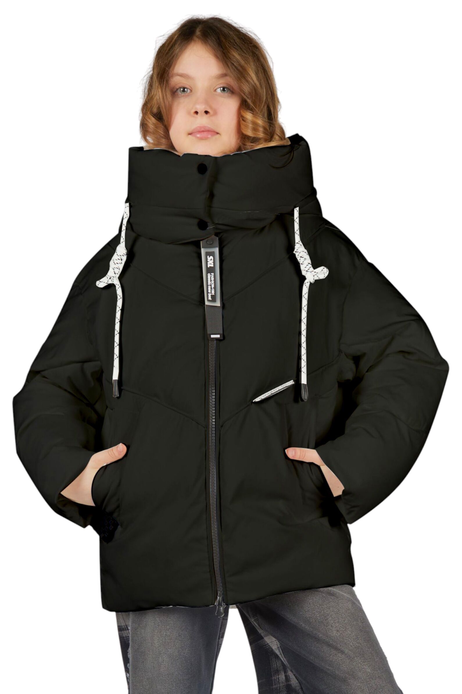 Куртка дев. АРТ.G-YCK25478,чер,пэ/пэ