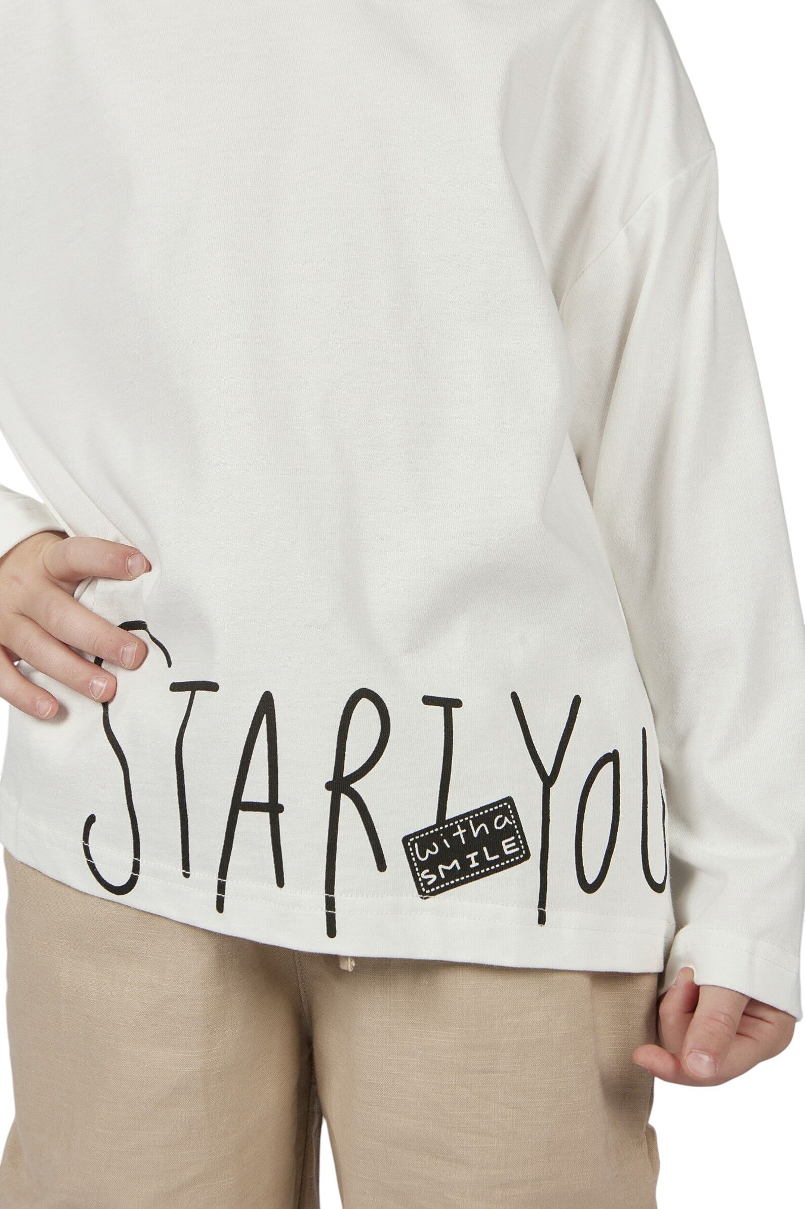 Лонгслив мал.АРТ.B-SW36160,бел-чер,хл-эл