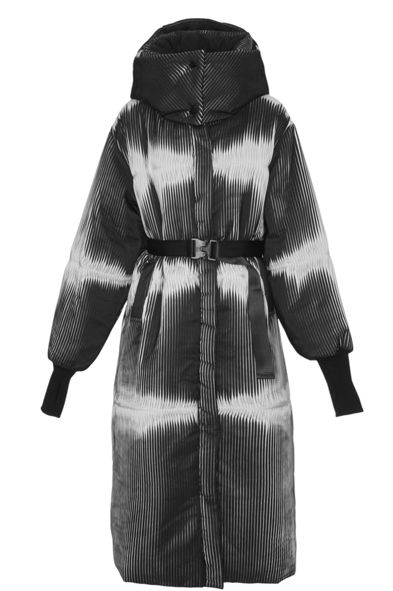 Пальто дев. АРТ.Trial plisse,чер-бел,полиэф/аляска