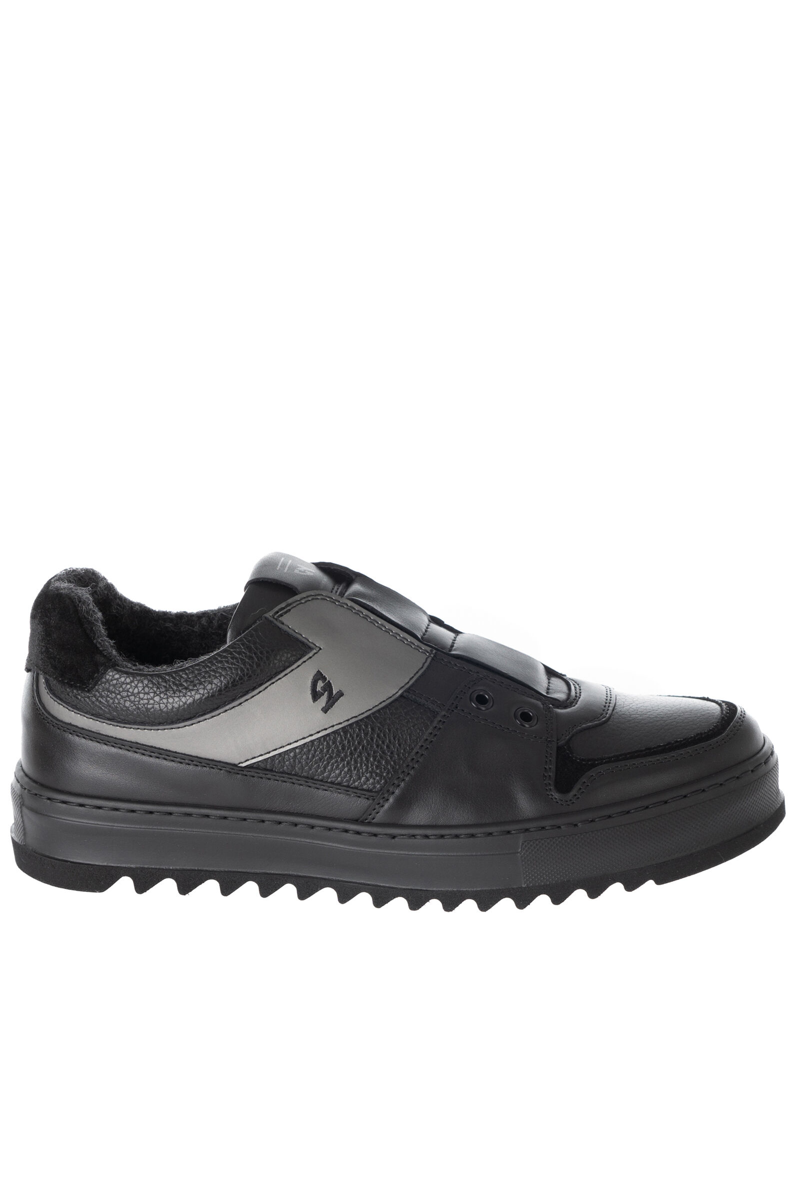 П/ботинки муж.АРТ.39463,чер-сер,н.к/шерсть