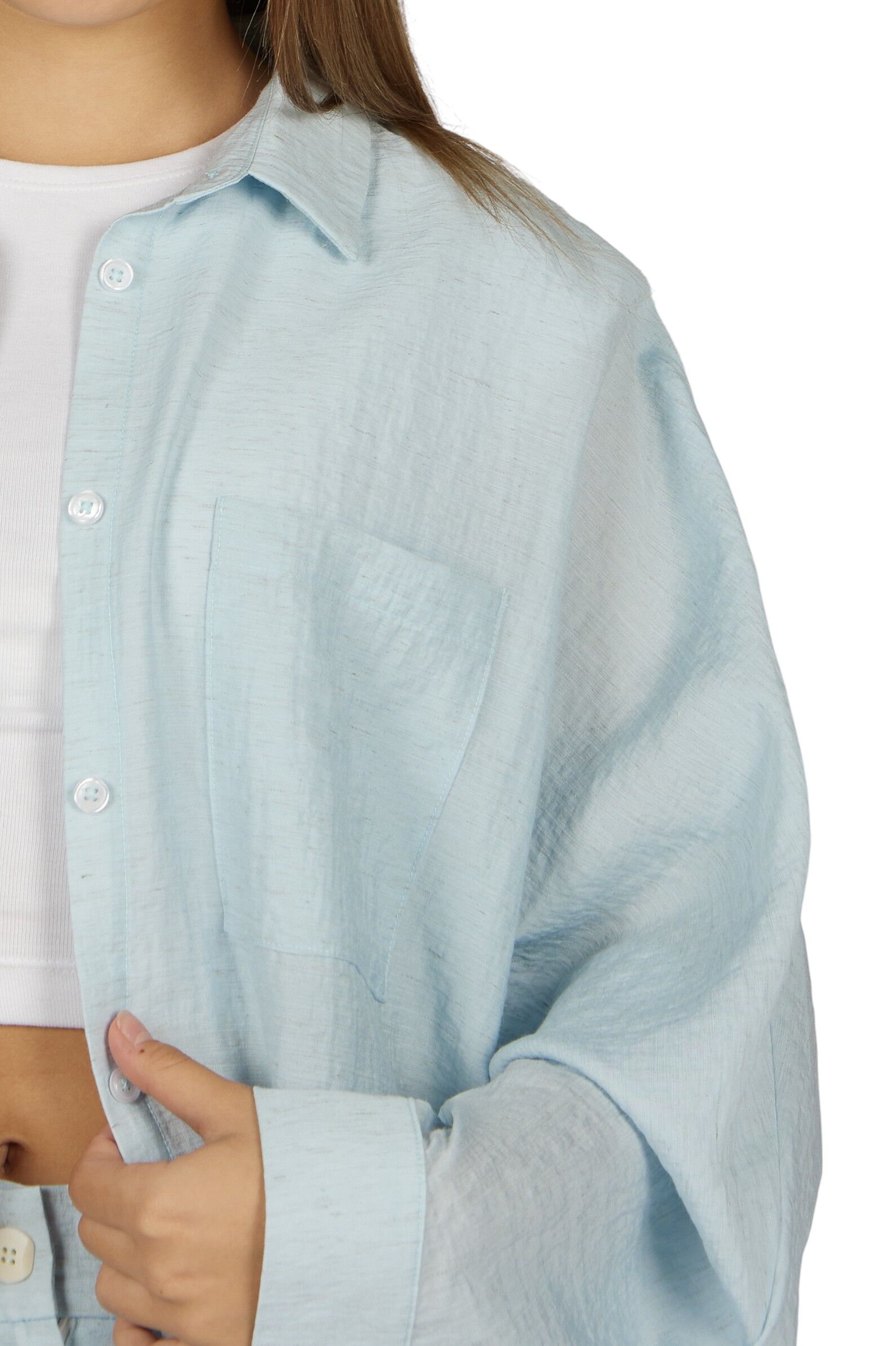 Рубашка дев. АРТ.G-SH26073,гол,тенсель-лён