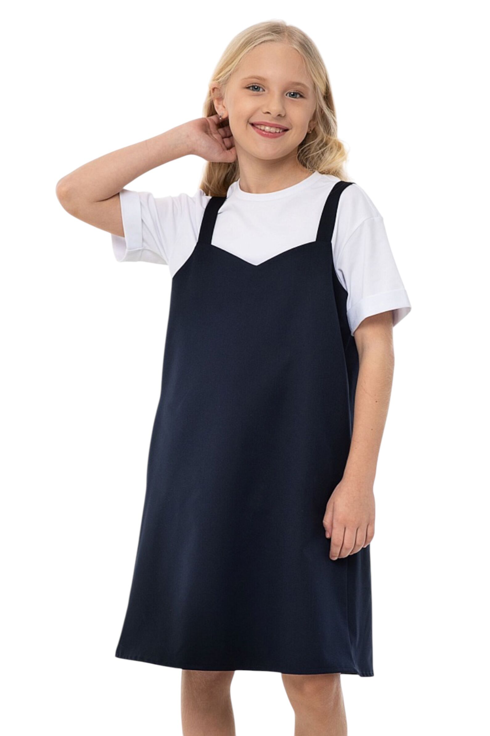 Сарафан дев. АРТ.0240,син,пэ-вис