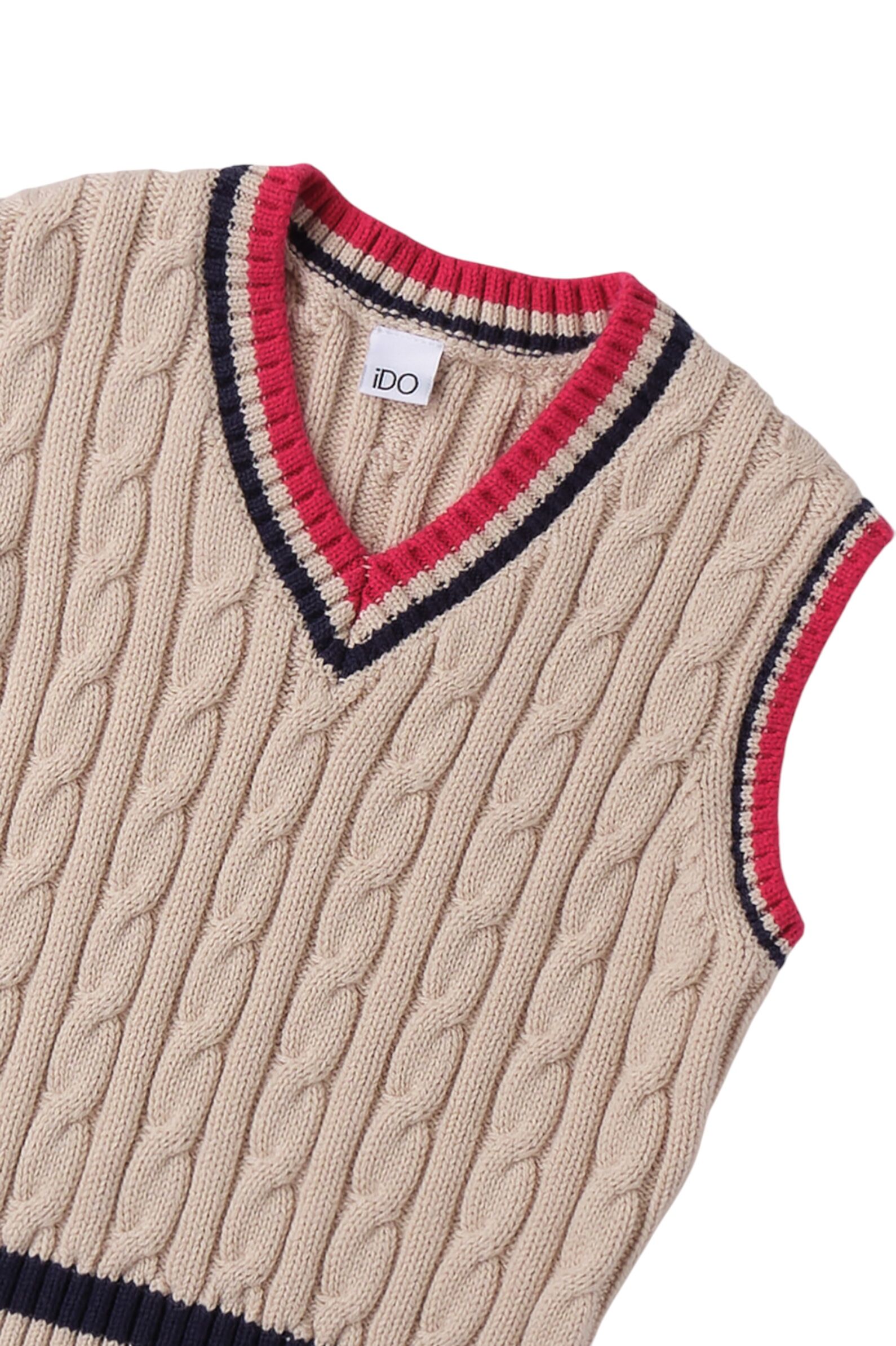 Жилет дев. АРТ.4.F281.00,беж,хл-шерсть-нейл